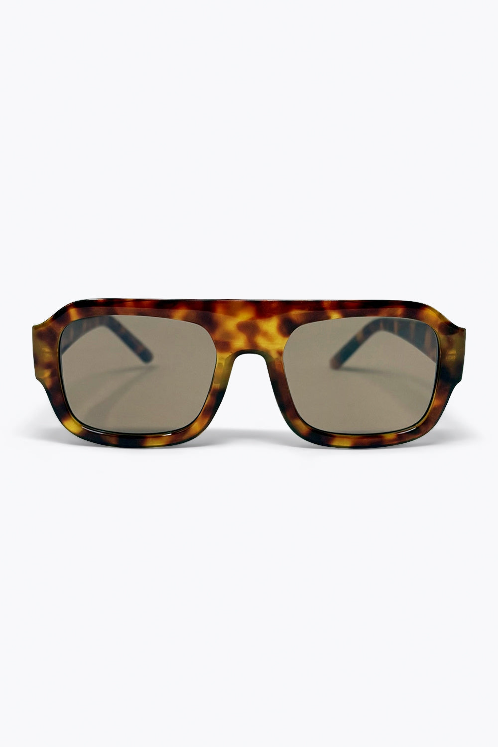 Tortoise Brown Square Frame Sunglasses for Women