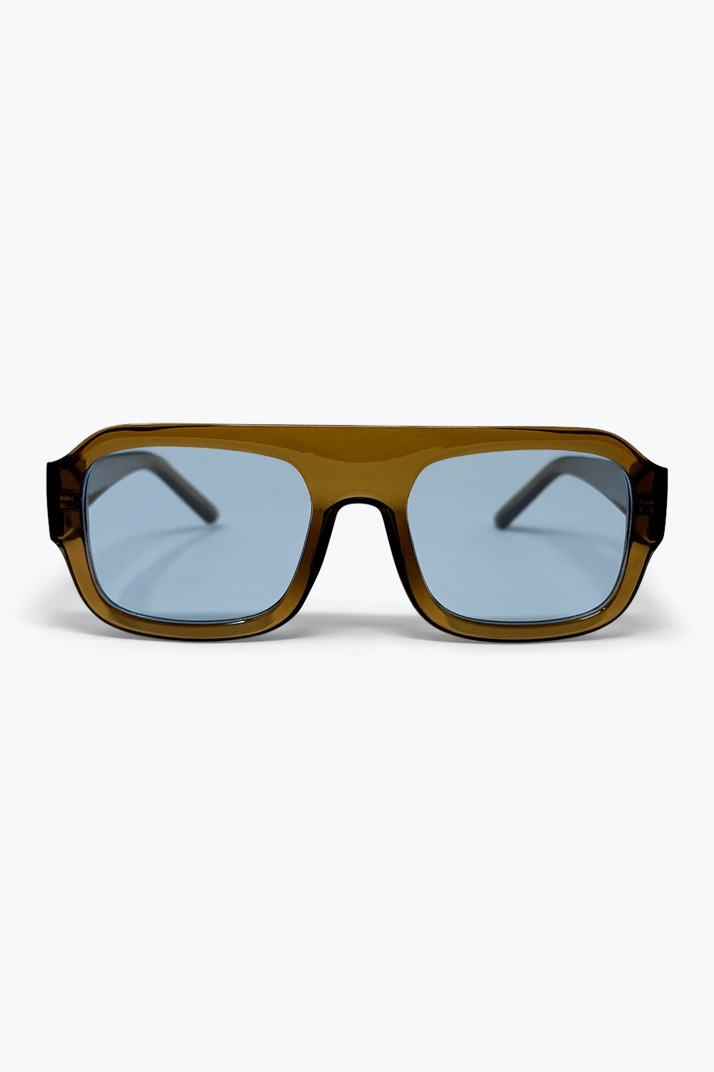 Olive Brown Oversized Square Frame Sunglasses