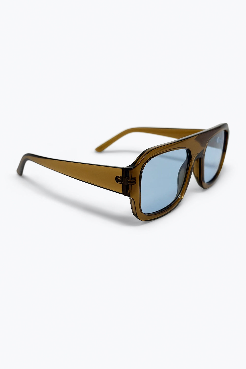 Olive Brown Oversized Square Frame Sunglasses