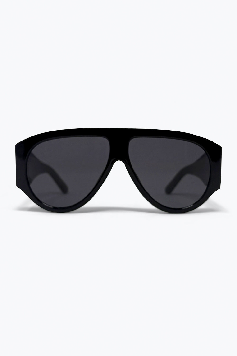 Black Oversized Shield Sunglasses with Dark Lenses