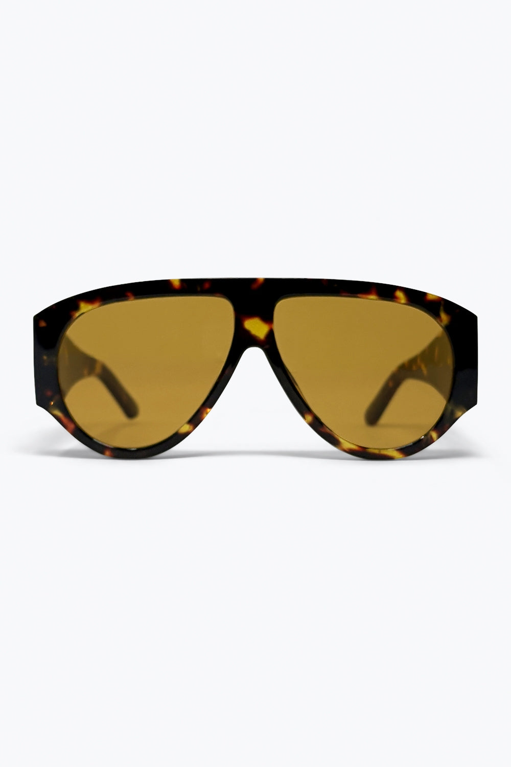 Tortoise Brown Oversize Shield Sunglasses