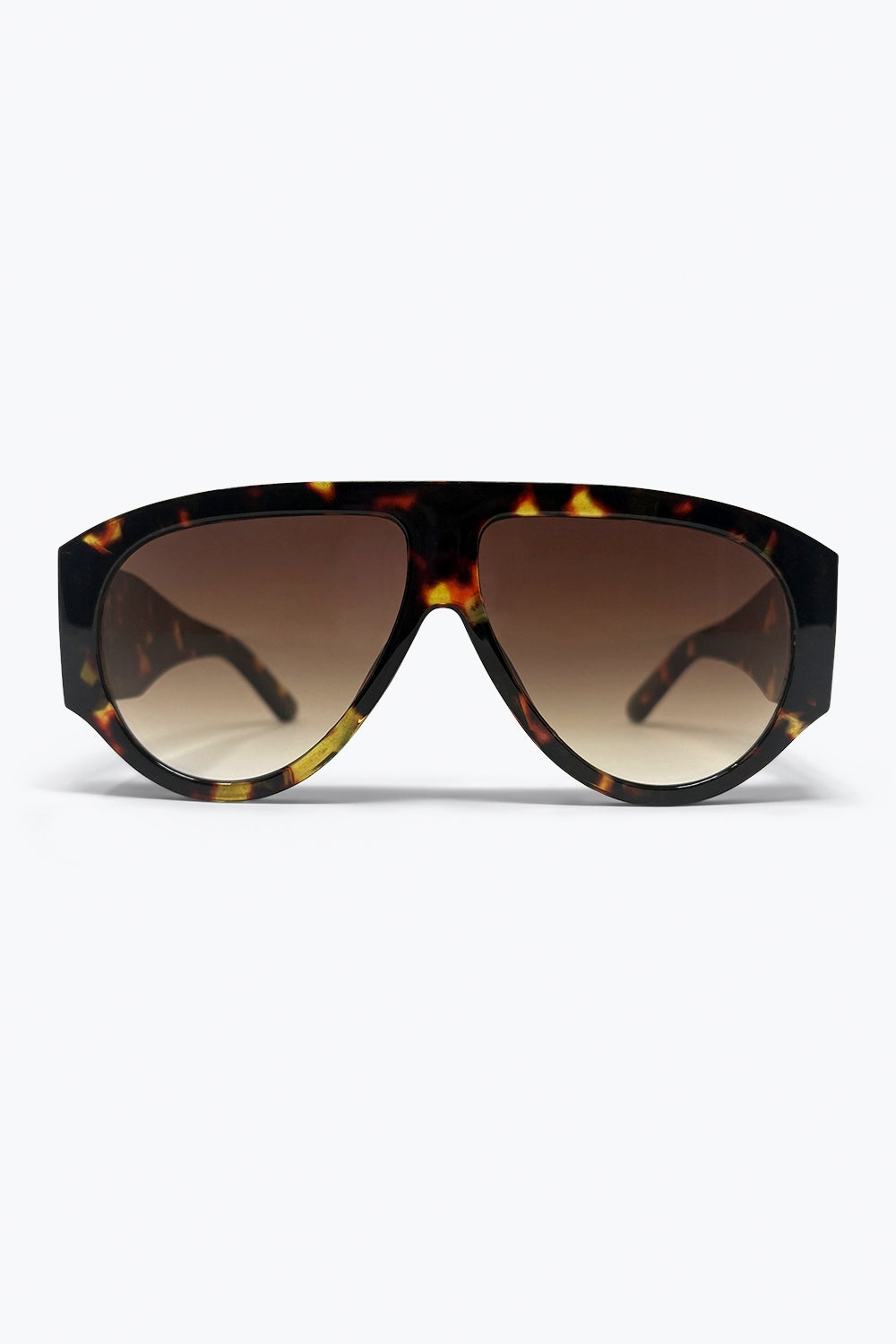 Tortoise Oversized Shield Sunglasses with Gradient Lens