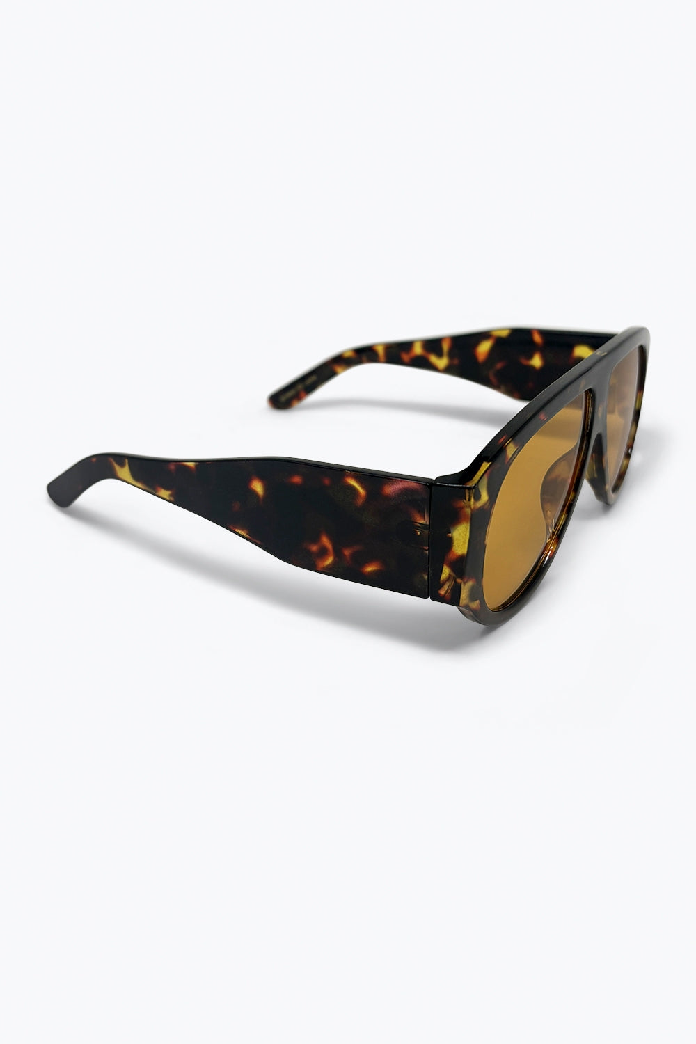 Tortoise Brown Oversize Shield Sunglasses
