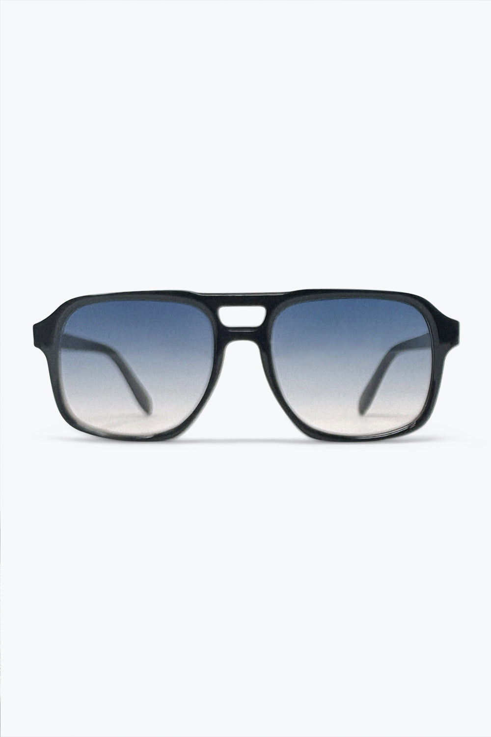 Black Gradient Lens Square Frame Classic Aviator Sunglasses