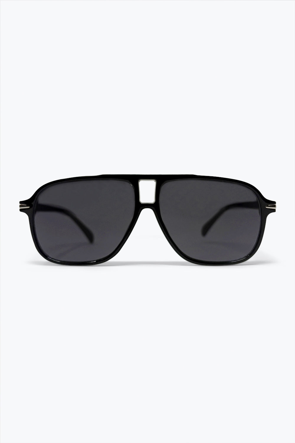 Black Oversize Square Frame Classic Aviator Sunglasses