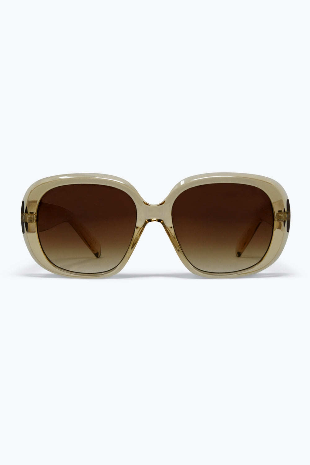 Beige Oversize Square Frame Gradient Lens Sunglasses
