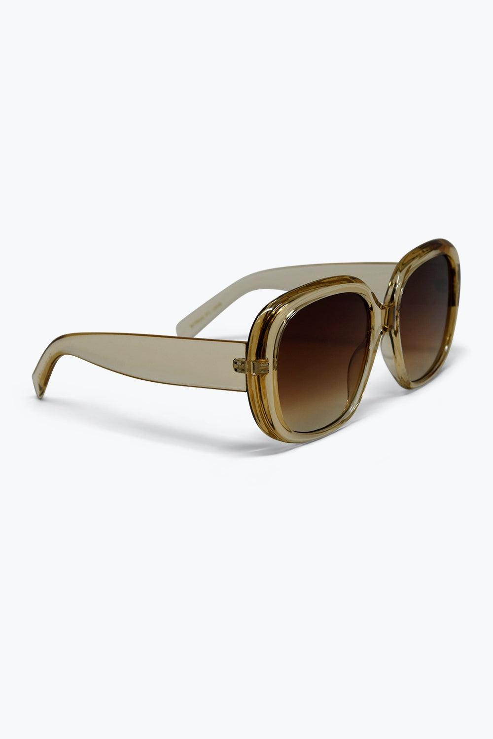 Beige Oversize Square Frame Gradient Lens Sunglasses