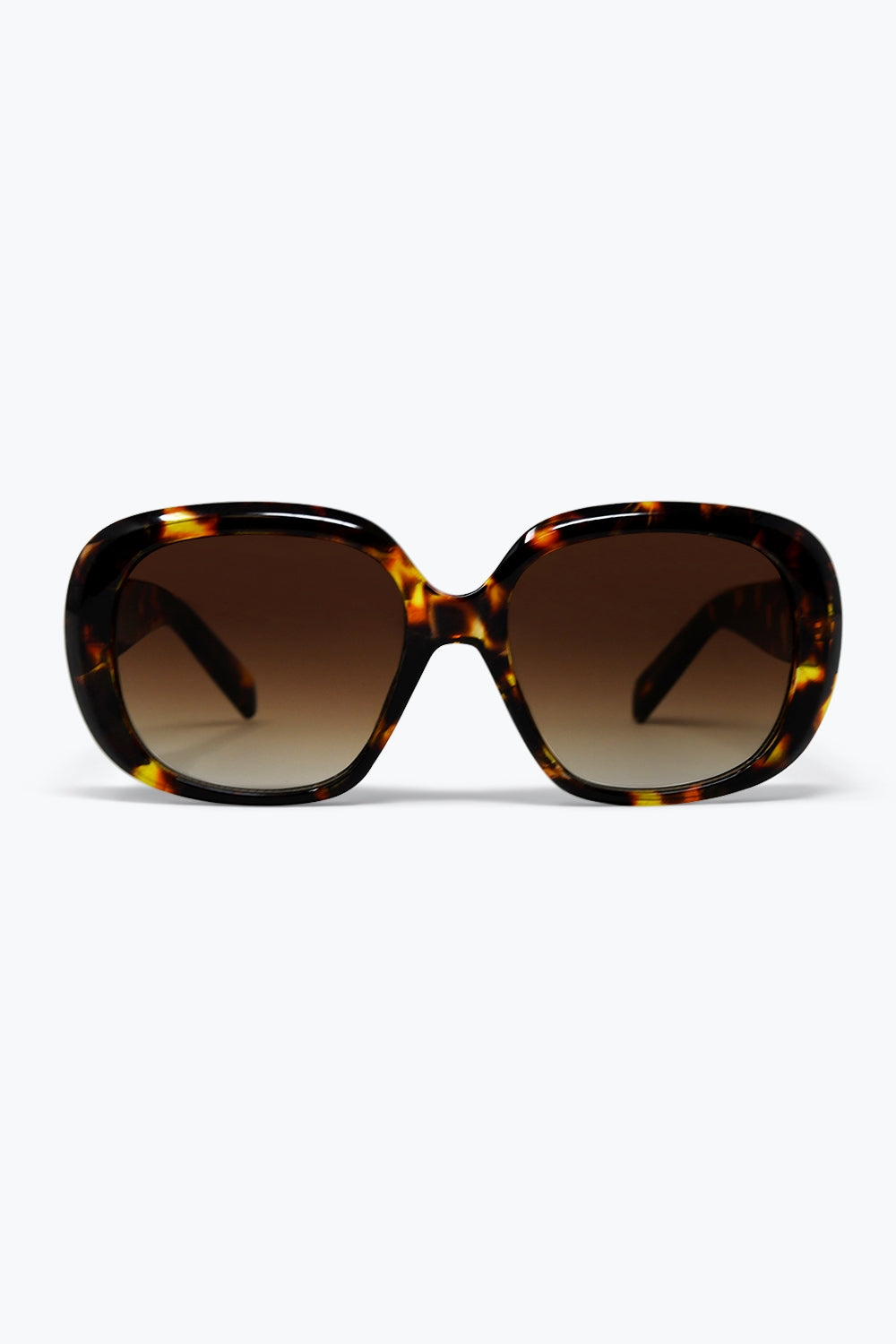 Brown Tortoiseshell Acrylic Oversize Square Frame Sunglasses