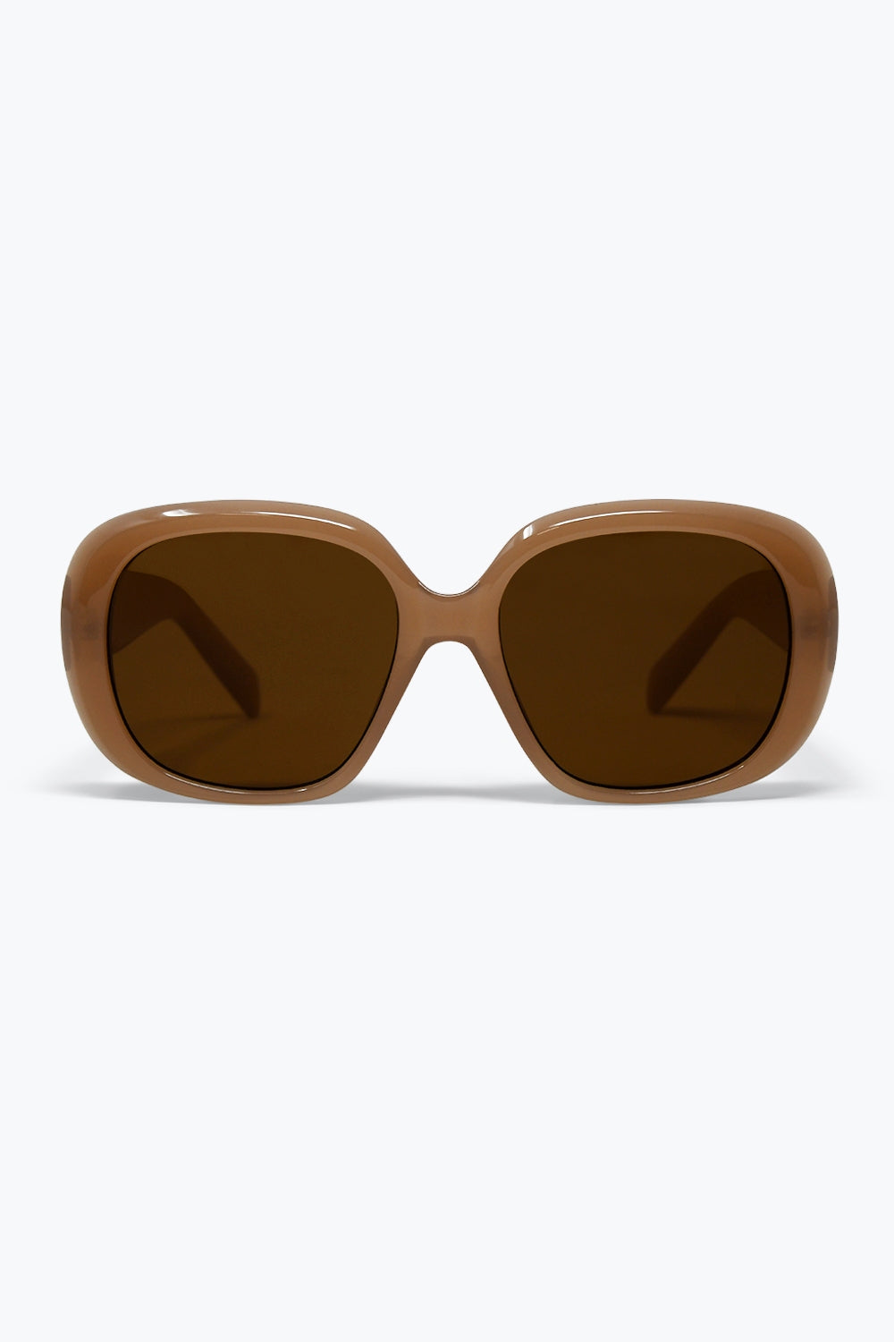 Brown Oversized Square Frame Chunky Sunglasses