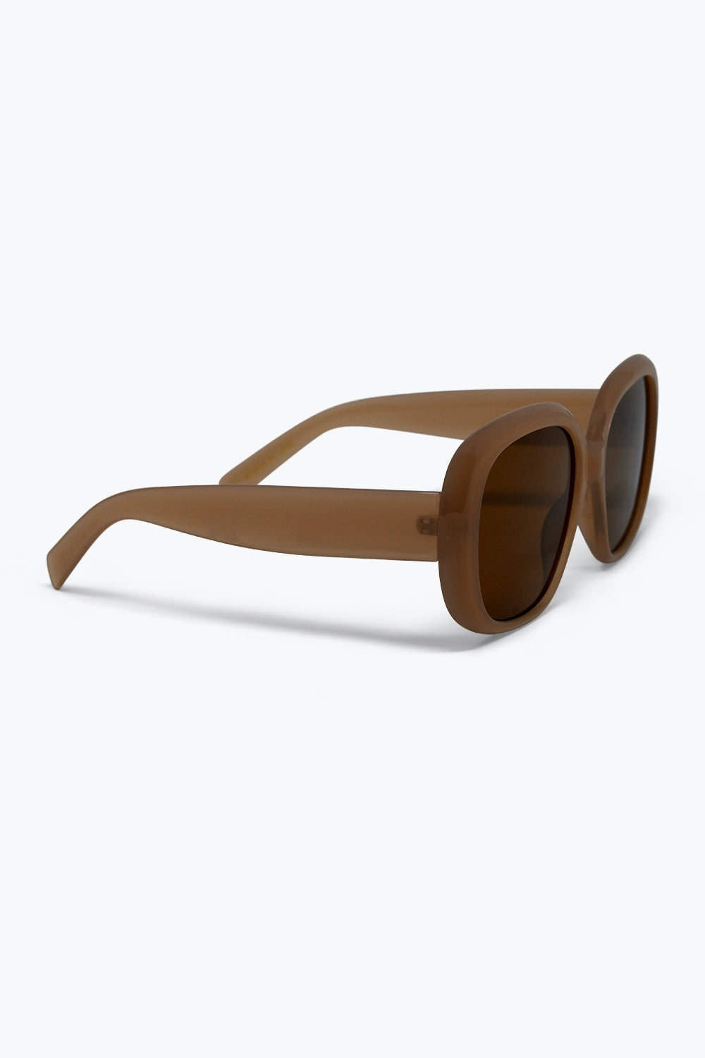Brown Oversized Square Frame Chunky Sunglasses