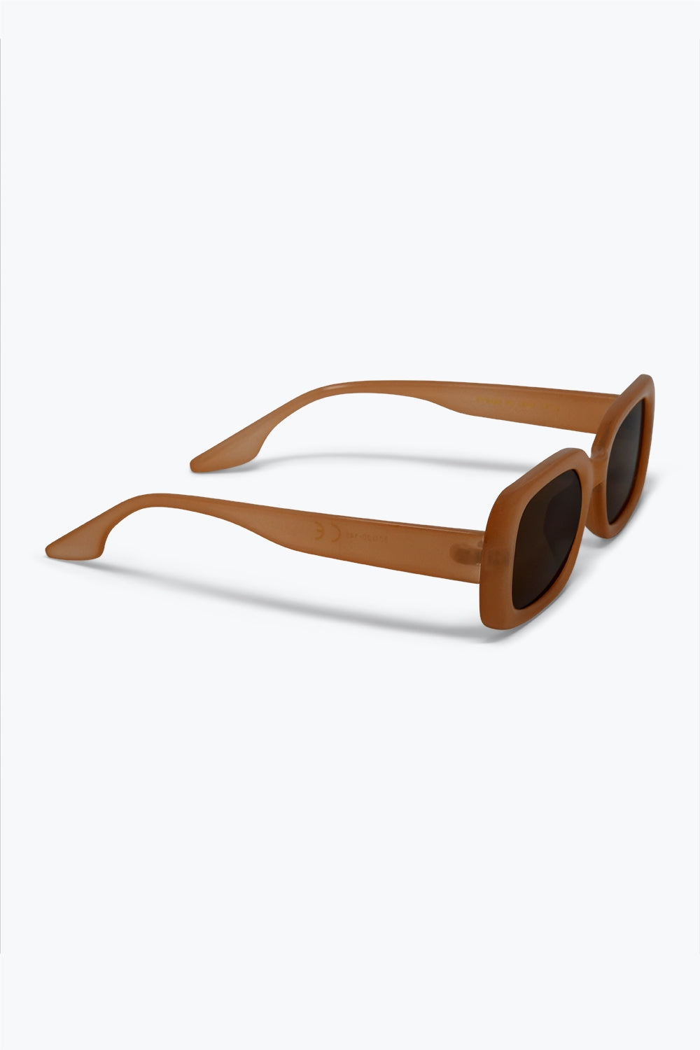 Brown Rectangle Frame Glossy Finish Chunky Sunglasses