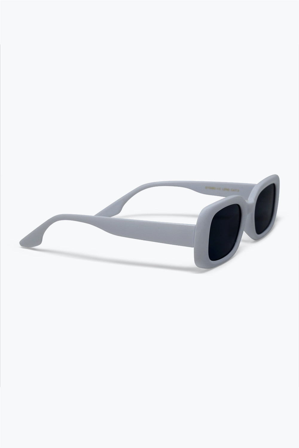 White Chunky Frame Rectangular Lens Modern Sunglasses