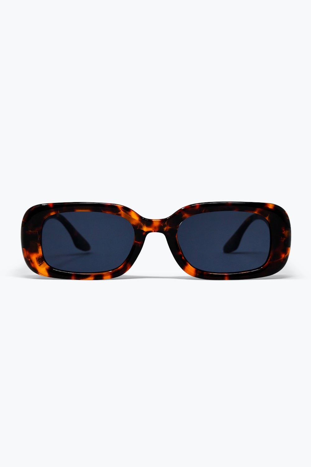 Brown Tortoiseshell Pattern Rectangle Frame Classic Sunglasses