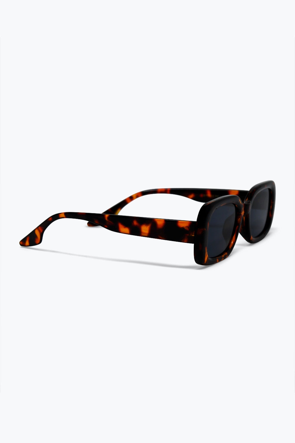 Brown Tortoiseshell Pattern Rectangle Frame Classic Sunglasses