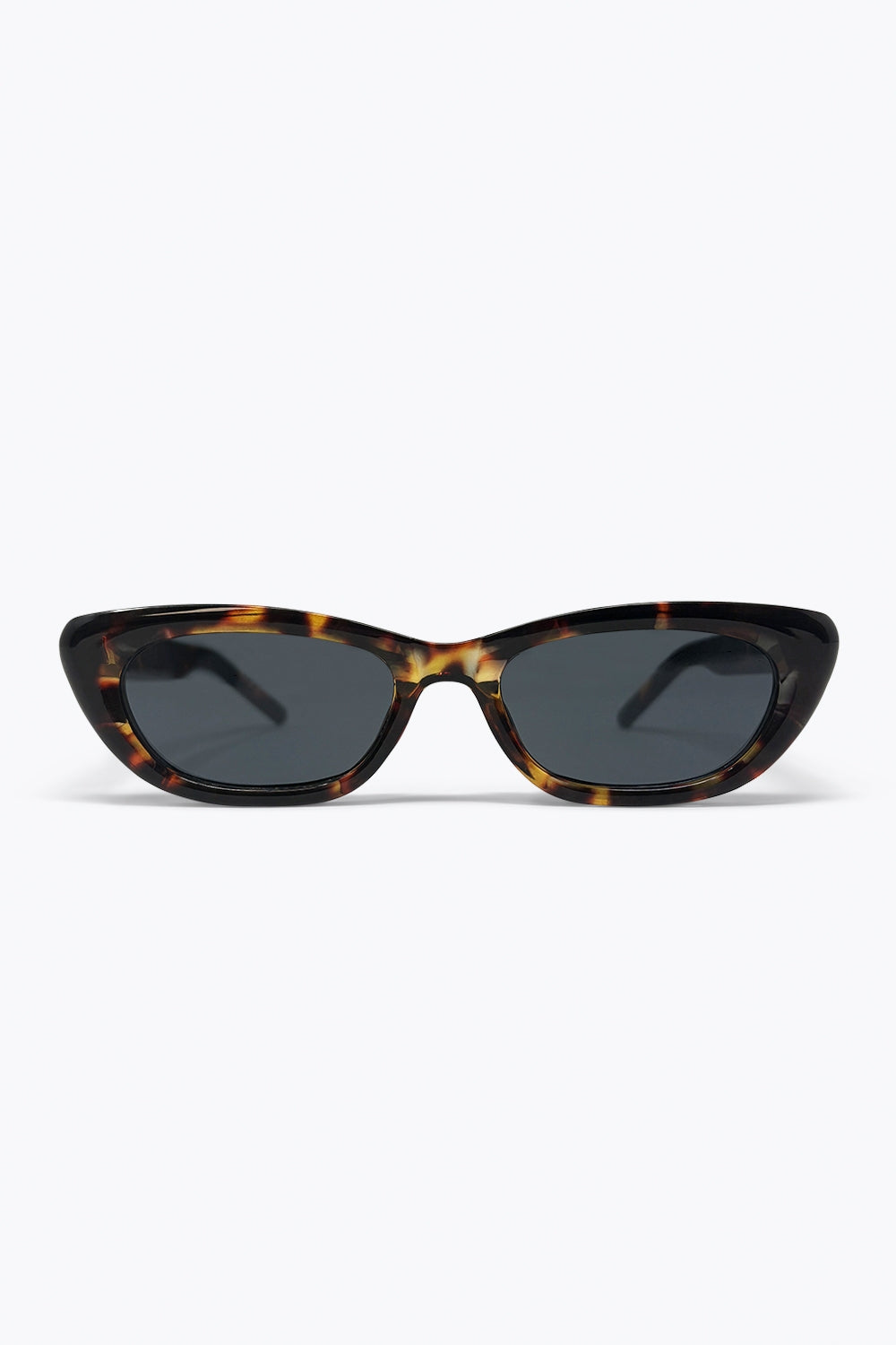 Multicolor Tortoiseshell Acetate Cat Eye Detail Sunglasses