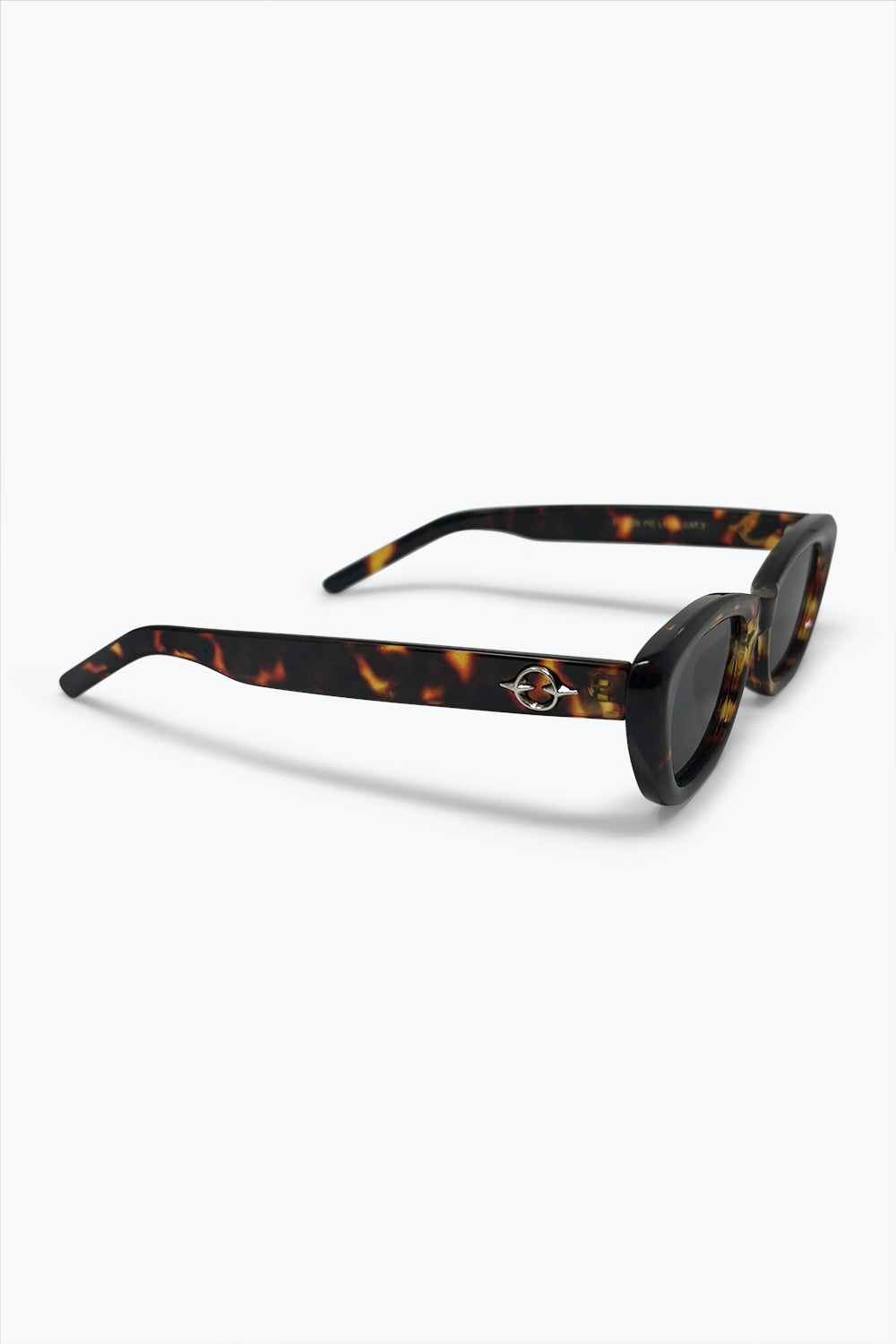 Multicolor Tortoiseshell Acetate Cat Eye Detail Sunglasses
