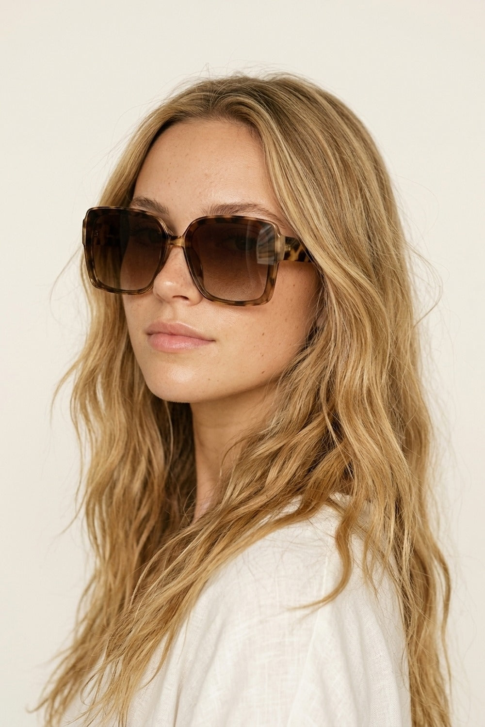 Multicolor Tortoiseshell Acetate Oversize Square Frame Sunglasses