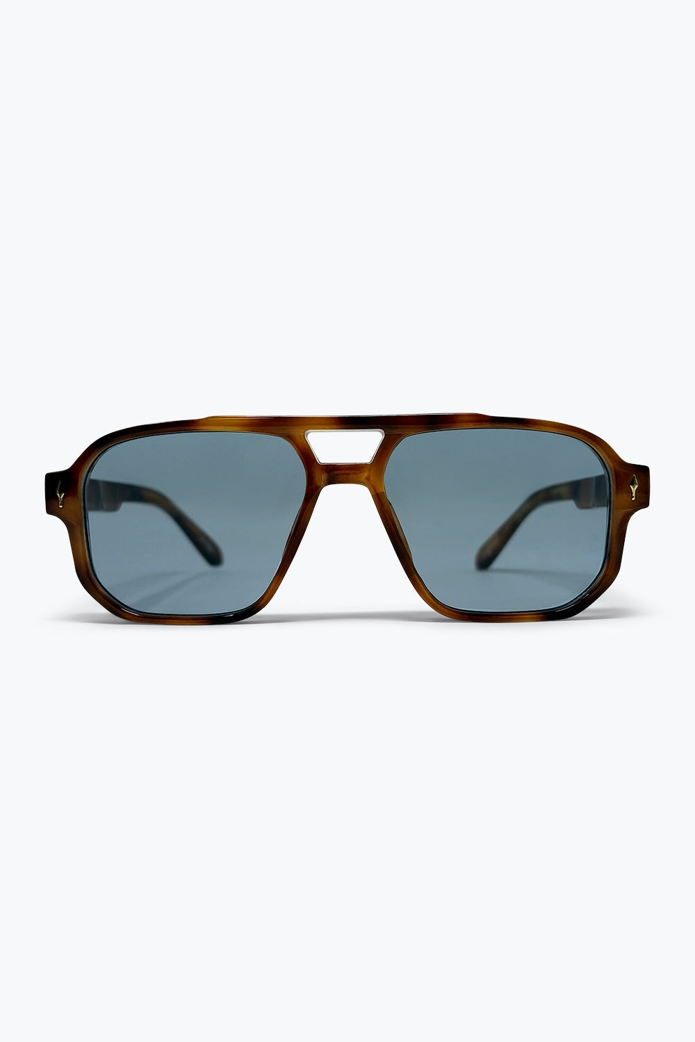 Brown Tortoiseshell Acetate Aviator Frame Oversized Sunglasses
