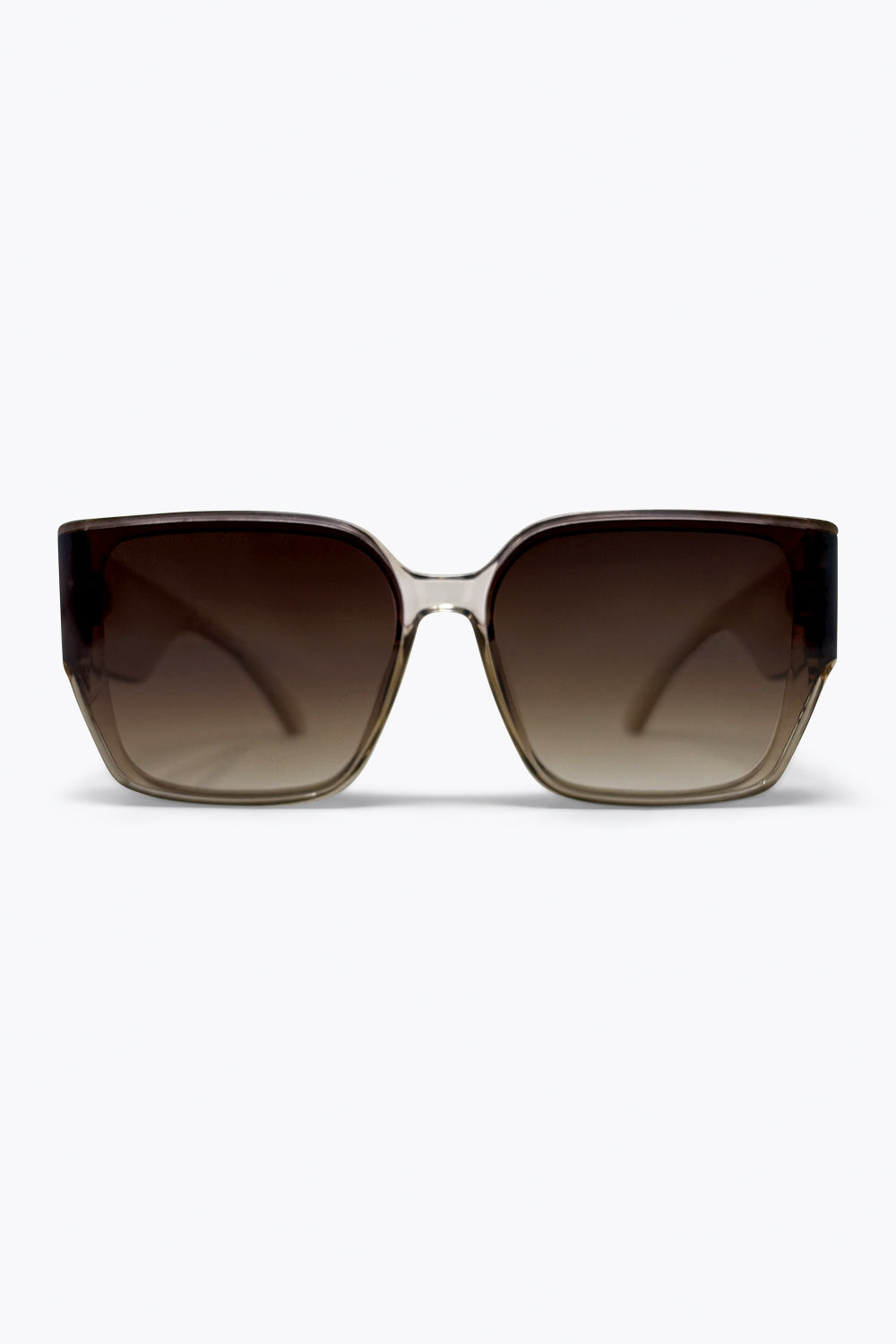 Brown Gradient Square Frame Oversized Acetate Sunglasses
