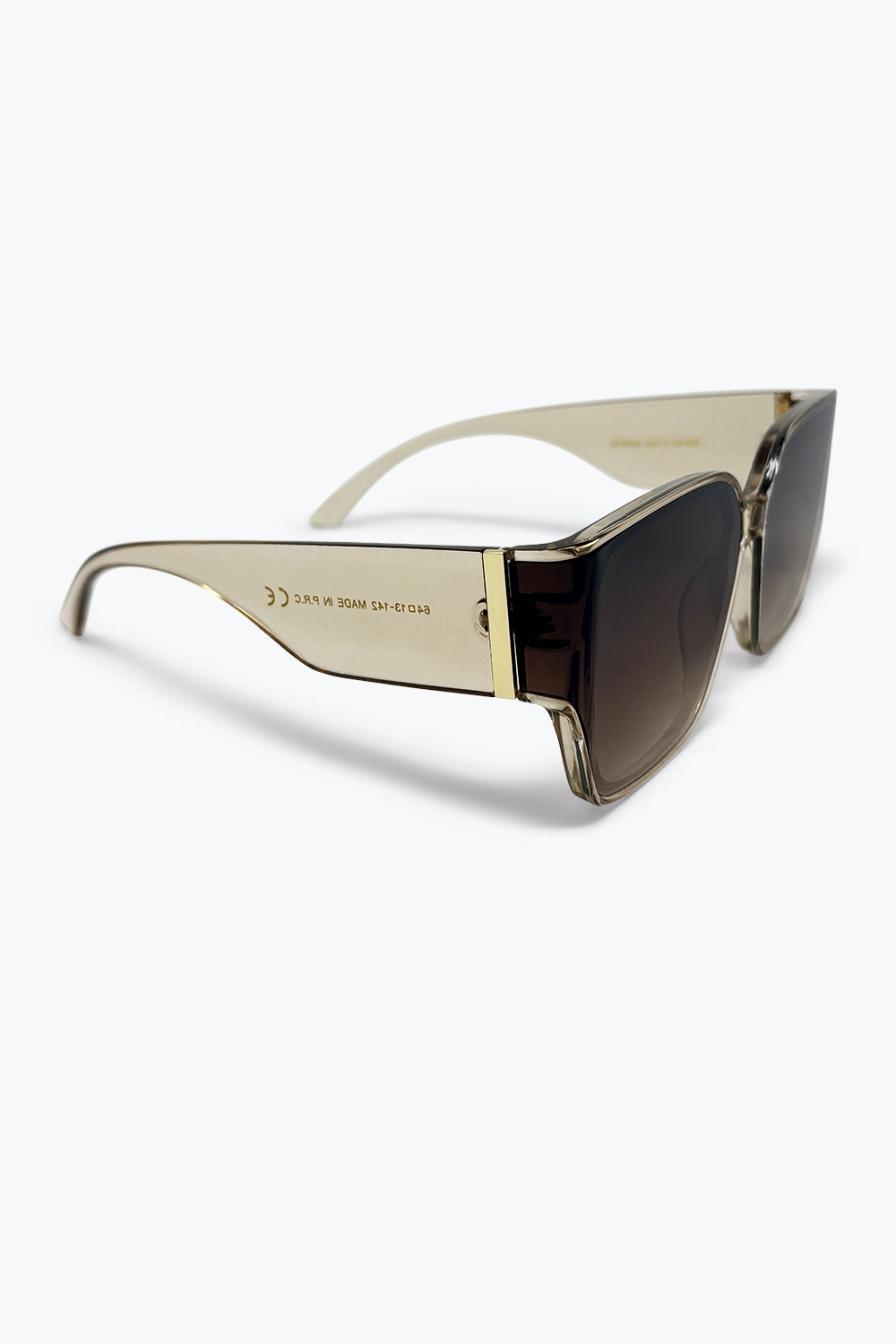 Brown Gradient Square Frame Oversized Acetate Sunglasses