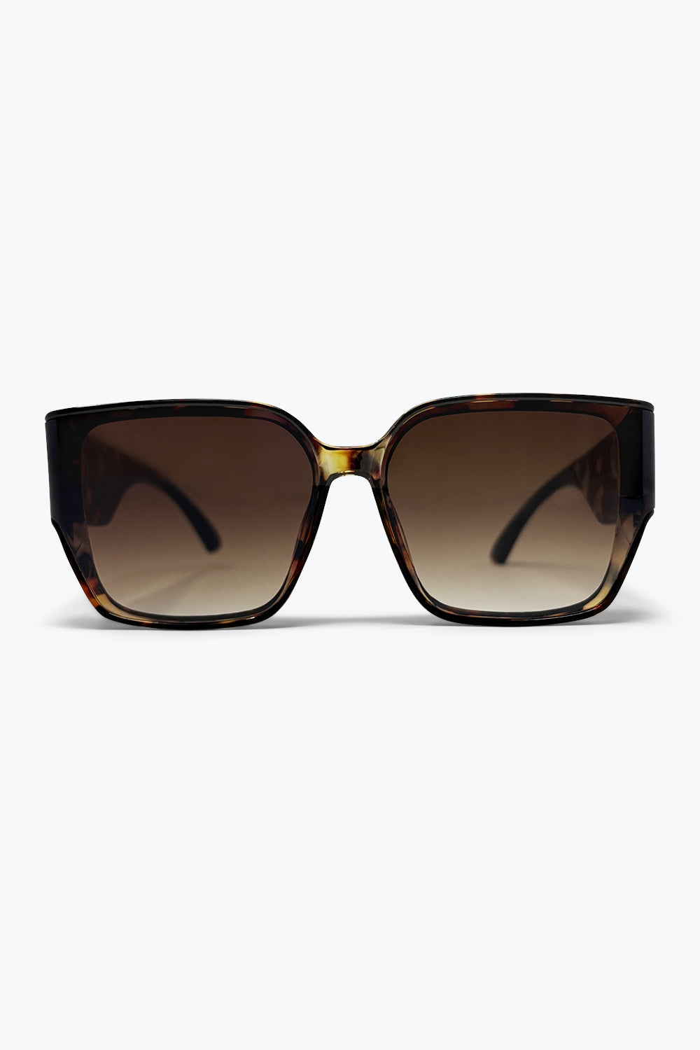Brown Tortoiseshell Square Frame Gradient Oversize Sunglasses
