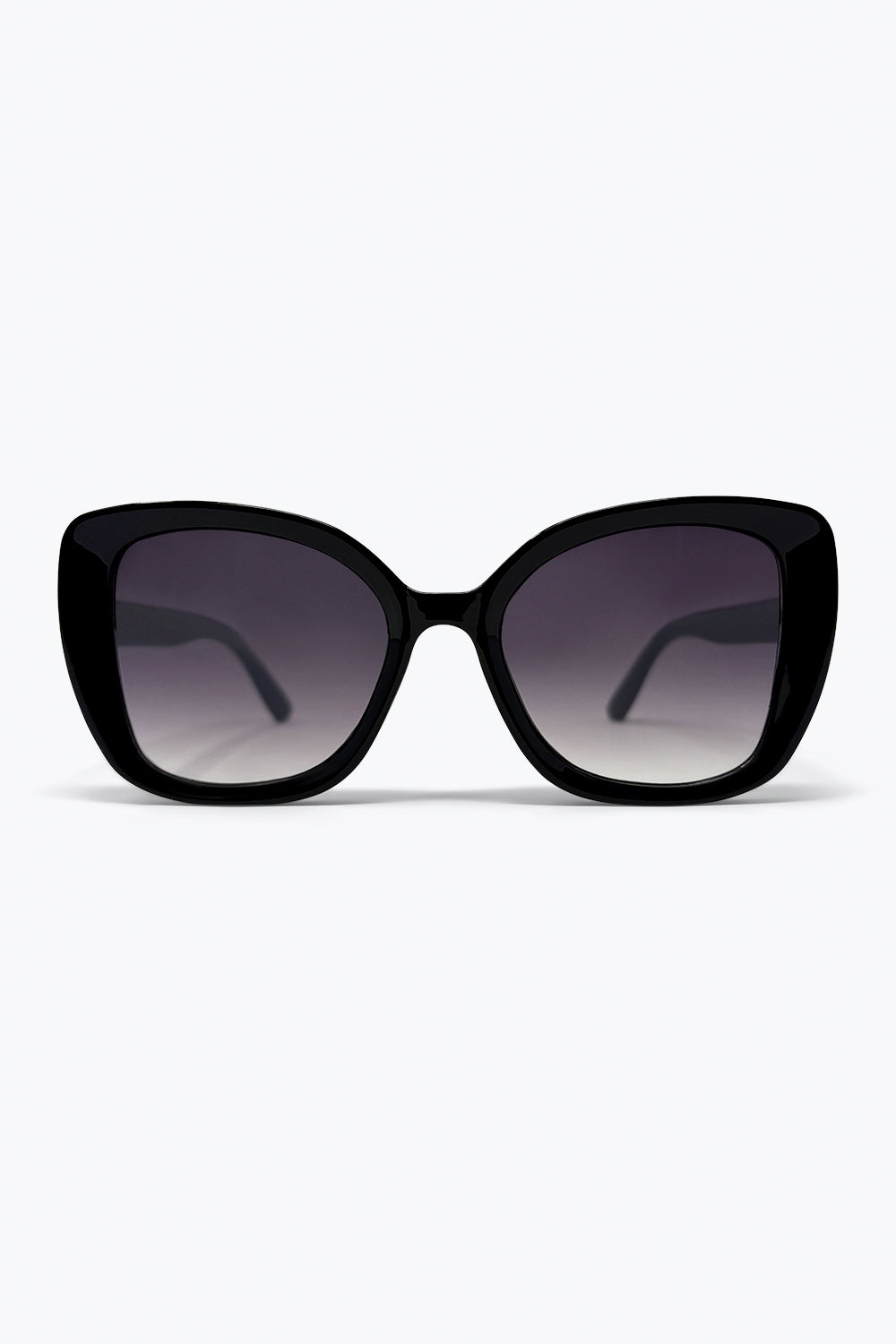Black Oversize Cat Eye Gradient Lens Fashion Sunglasses
