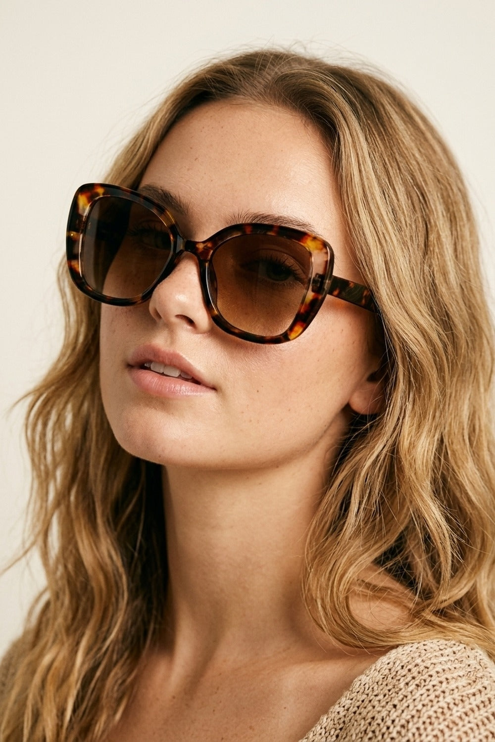 Multicolor Tortoiseshell Oversize Square Frame Sunglasses