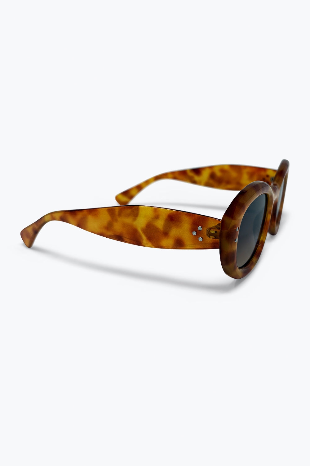 Brown Tortoiseshell Oval Frame Gradient Lens Sunglasses