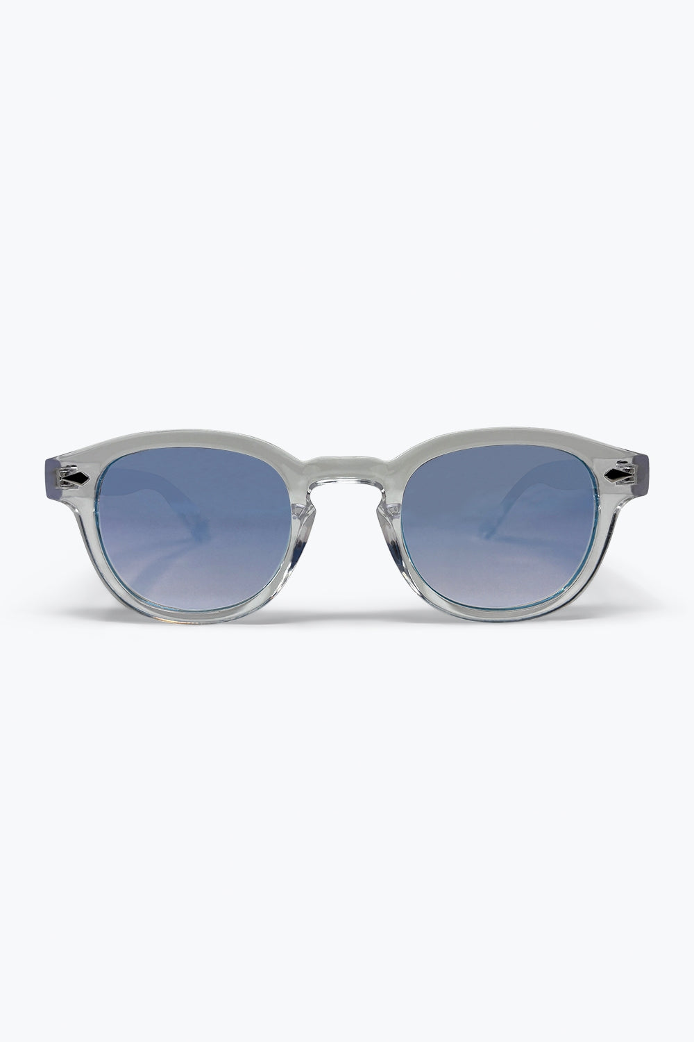 Clear Round Sunglasses With BabyPink Gradient Lense
