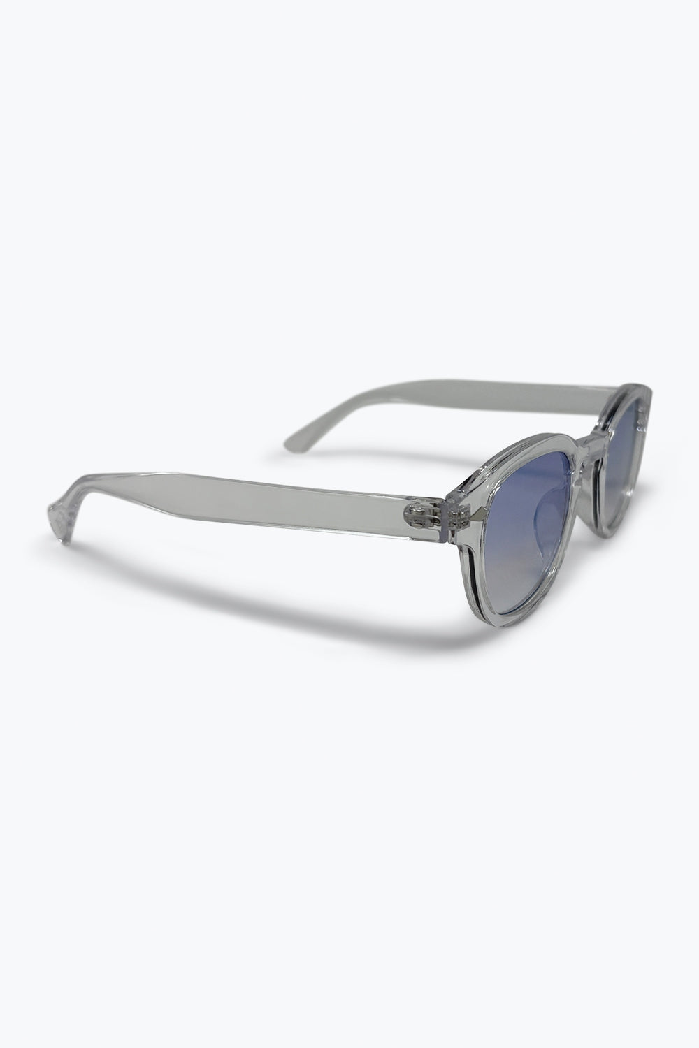 Clear Round Sunglasses With BabyPink Gradient Lense