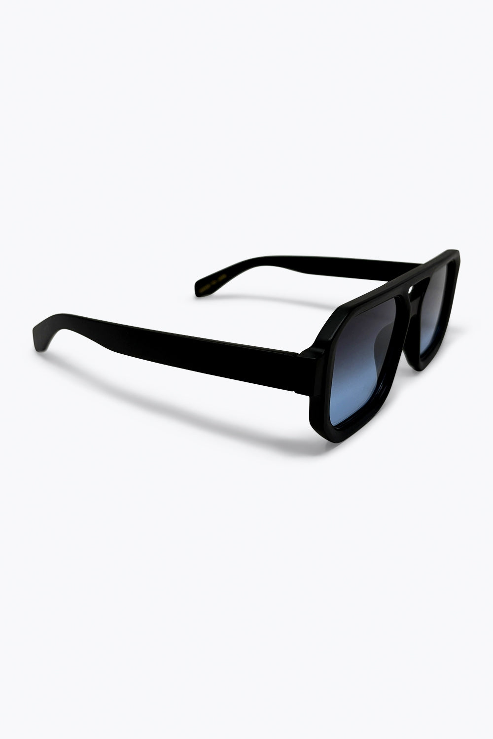Black Gradient Lens Geometric Frame Oversize Sunglasses