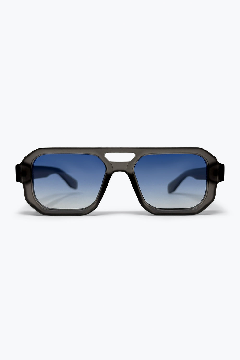 Black Gradient Square Frame Thick Rim Oversize Sunglasses