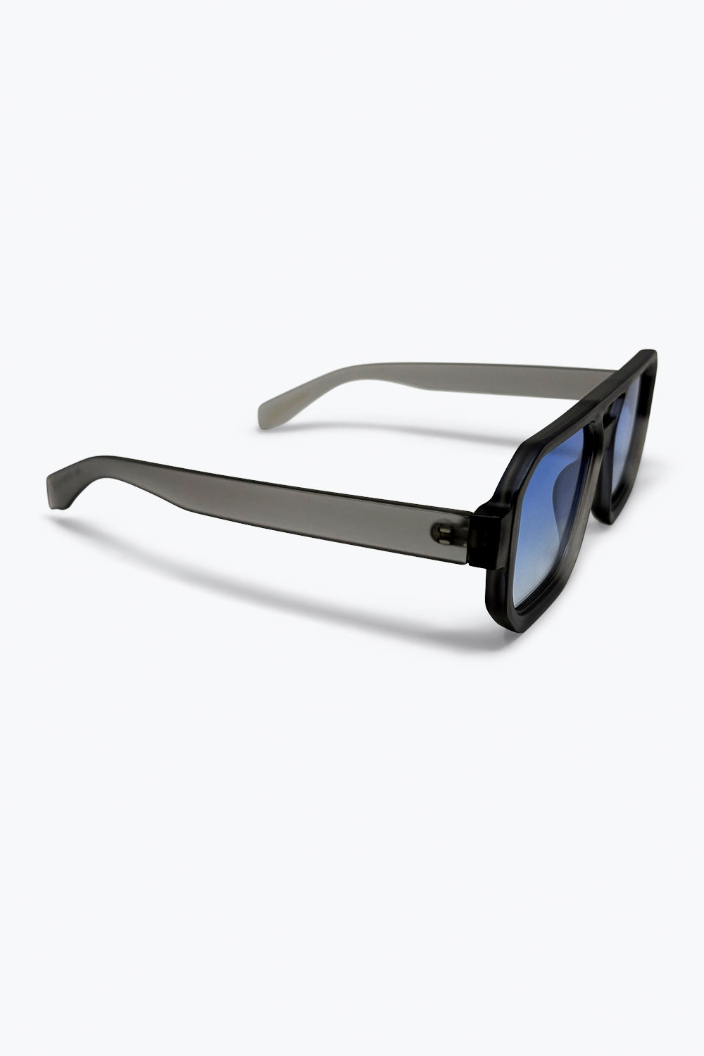 Black Gradient Square Frame Thick Rim Oversize Sunglasses