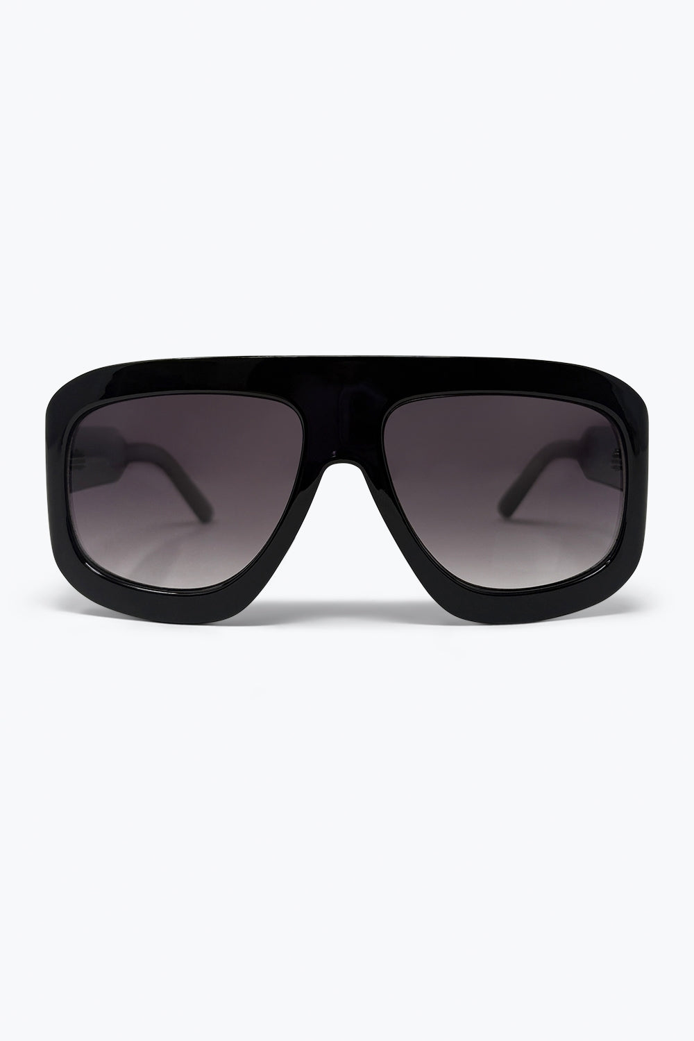 Black Oversize Square Frame Gradient Lens Sunglasses
