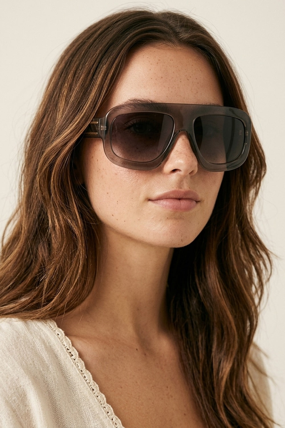 Black Oversize Square Frame Gradient Lens Sunglasses