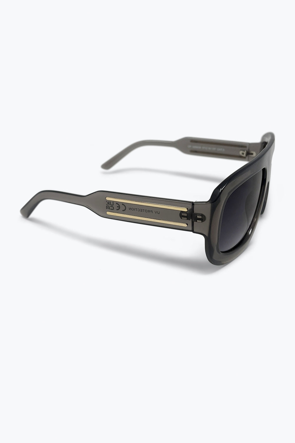 Black Oversize Square Frame Gradient Lens Sunglasses