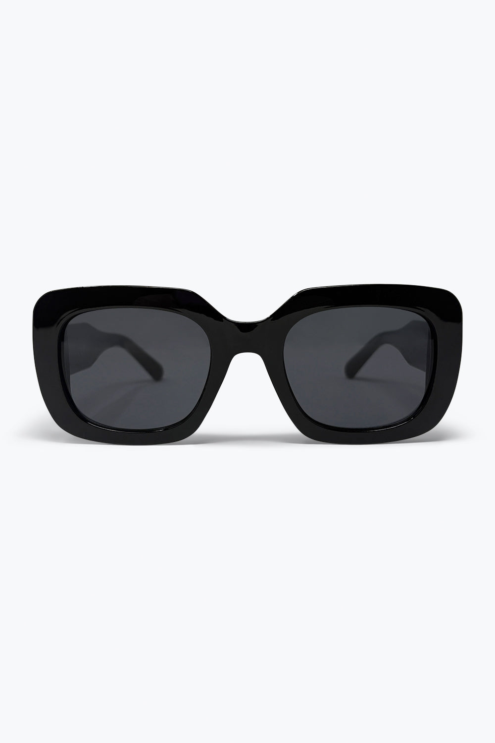 Black Glossy Acetate Oversize Square Frame Sunglasses