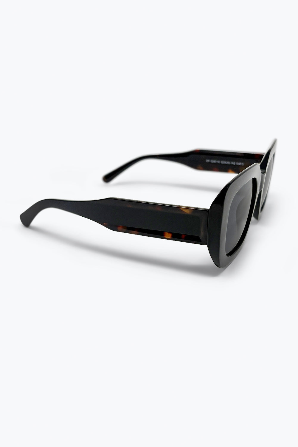 Black Glossy Acetate Oversize Square Frame Sunglasses