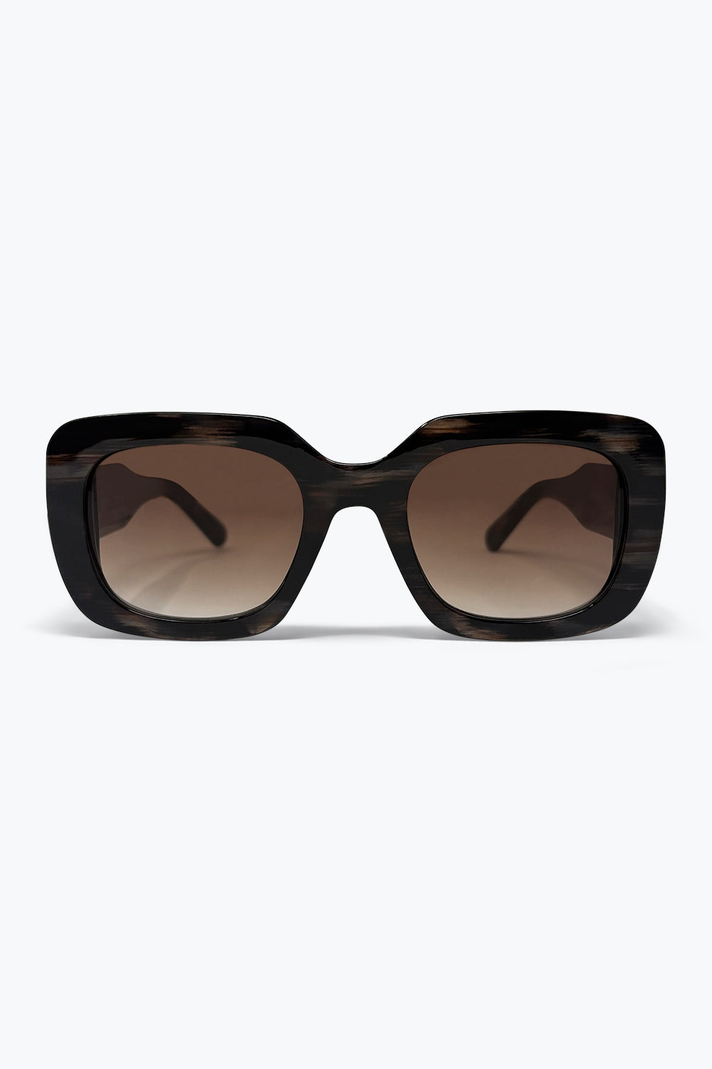 Black Tortoiseshell Acetate Wide Square Frame Sunglasses