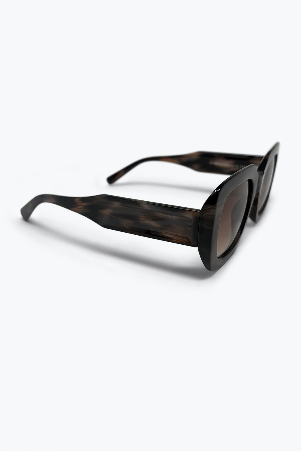 Black Tortoiseshell Acetate Wide Square Frame Sunglasses