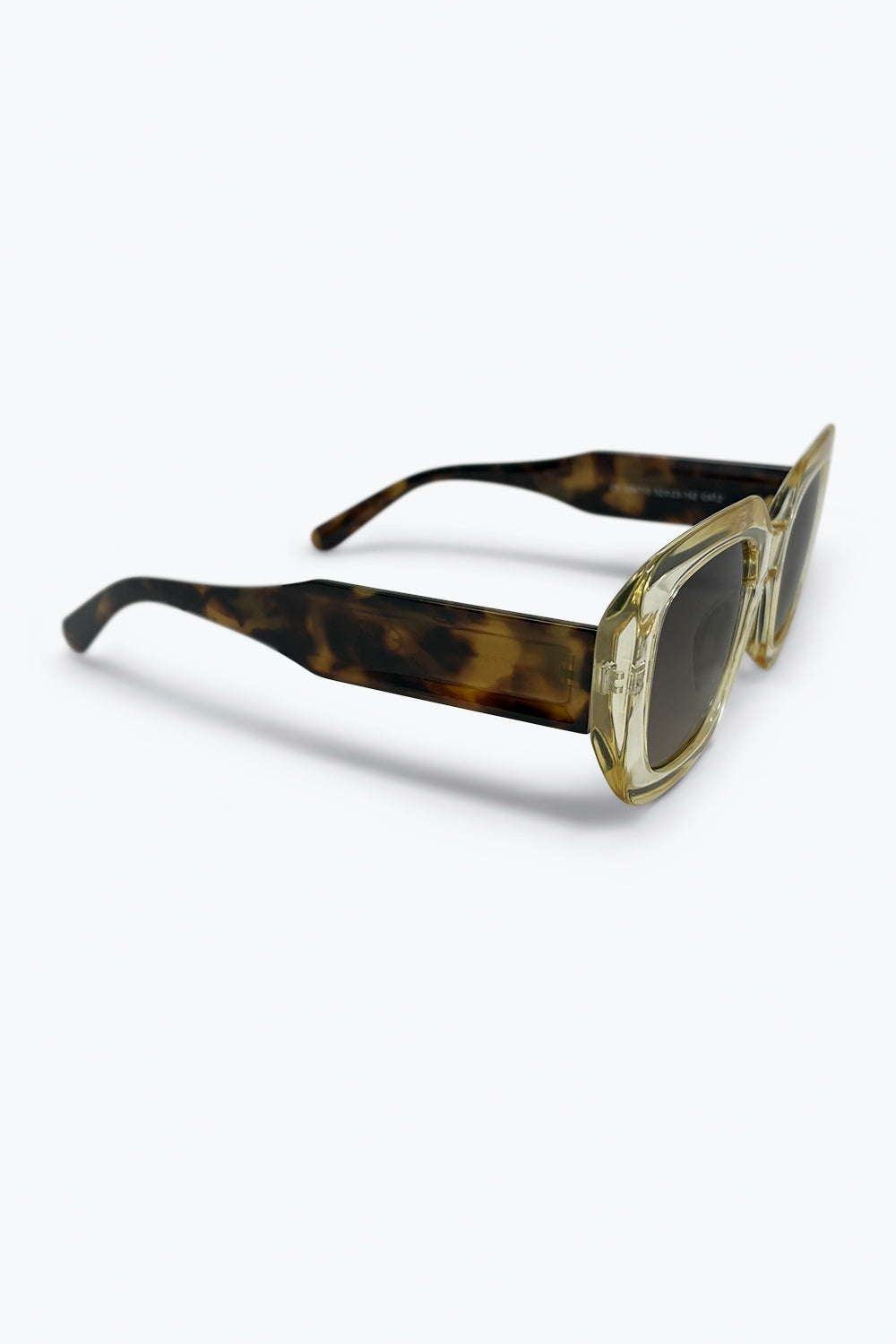 Khaki Square Acetate Wide Frame Gradient Oversize Sunglasses