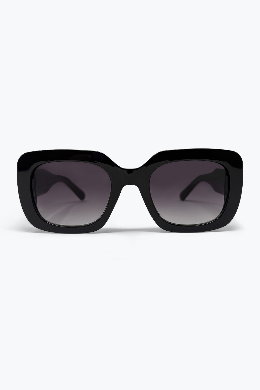 Black Chunky Square Frame Gradient Oversize Sunglasses