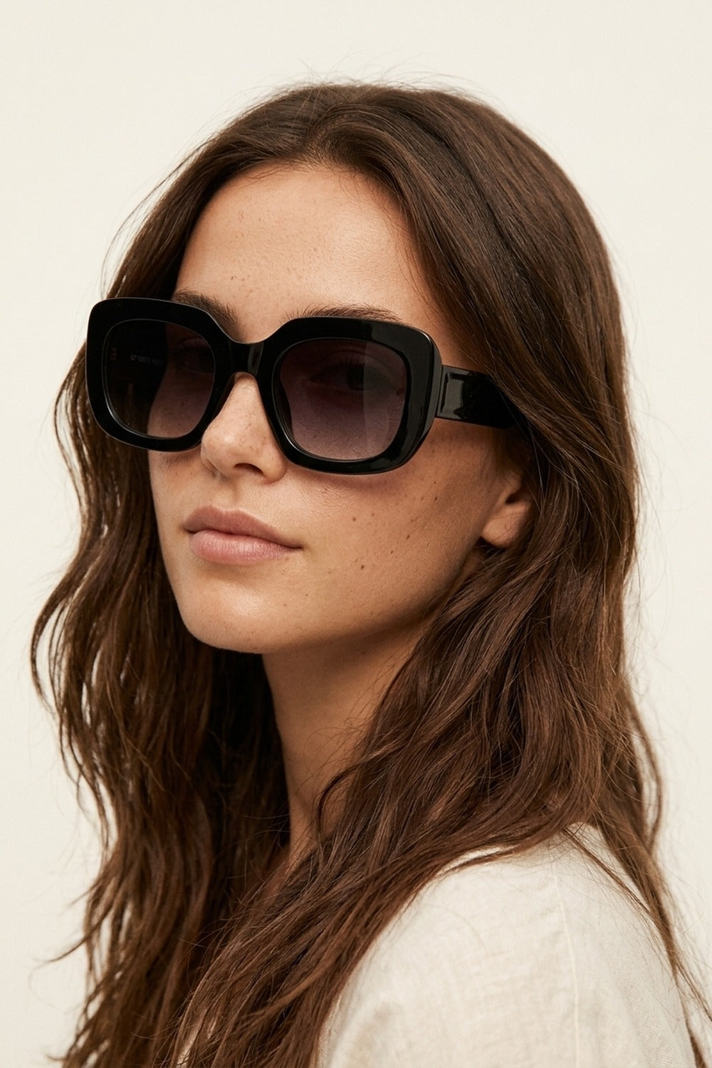 Black Chunky Square Frame Gradient Oversize Sunglasses
