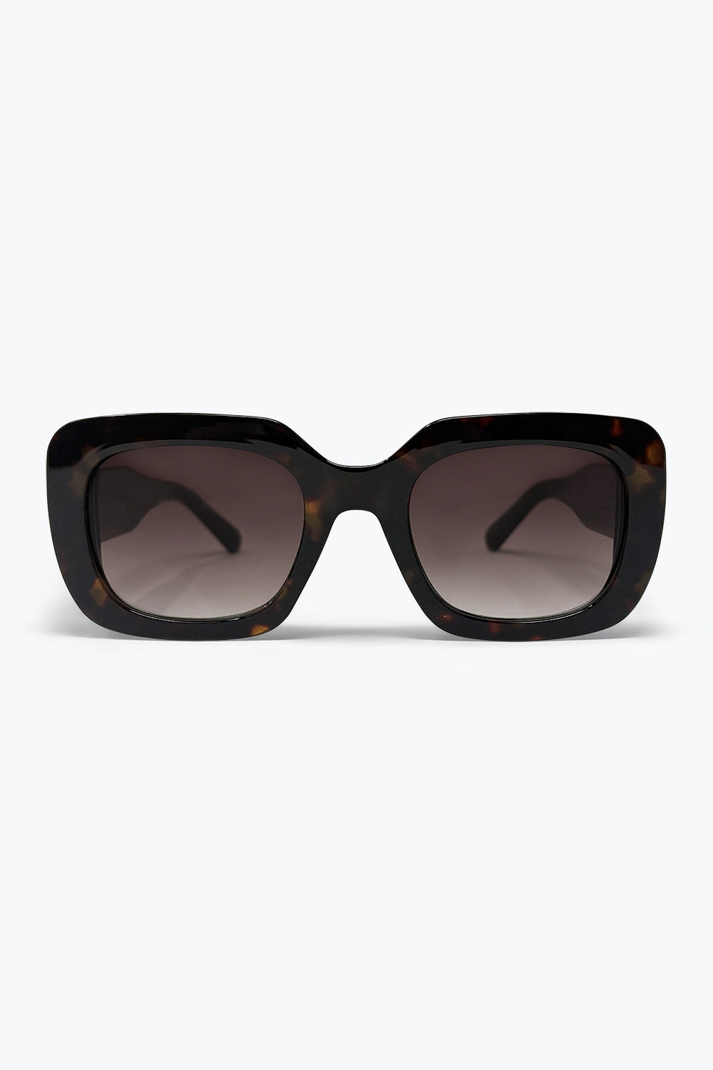 Black Tortoiseshell Acetate Square Frame Oversized Sunglasses