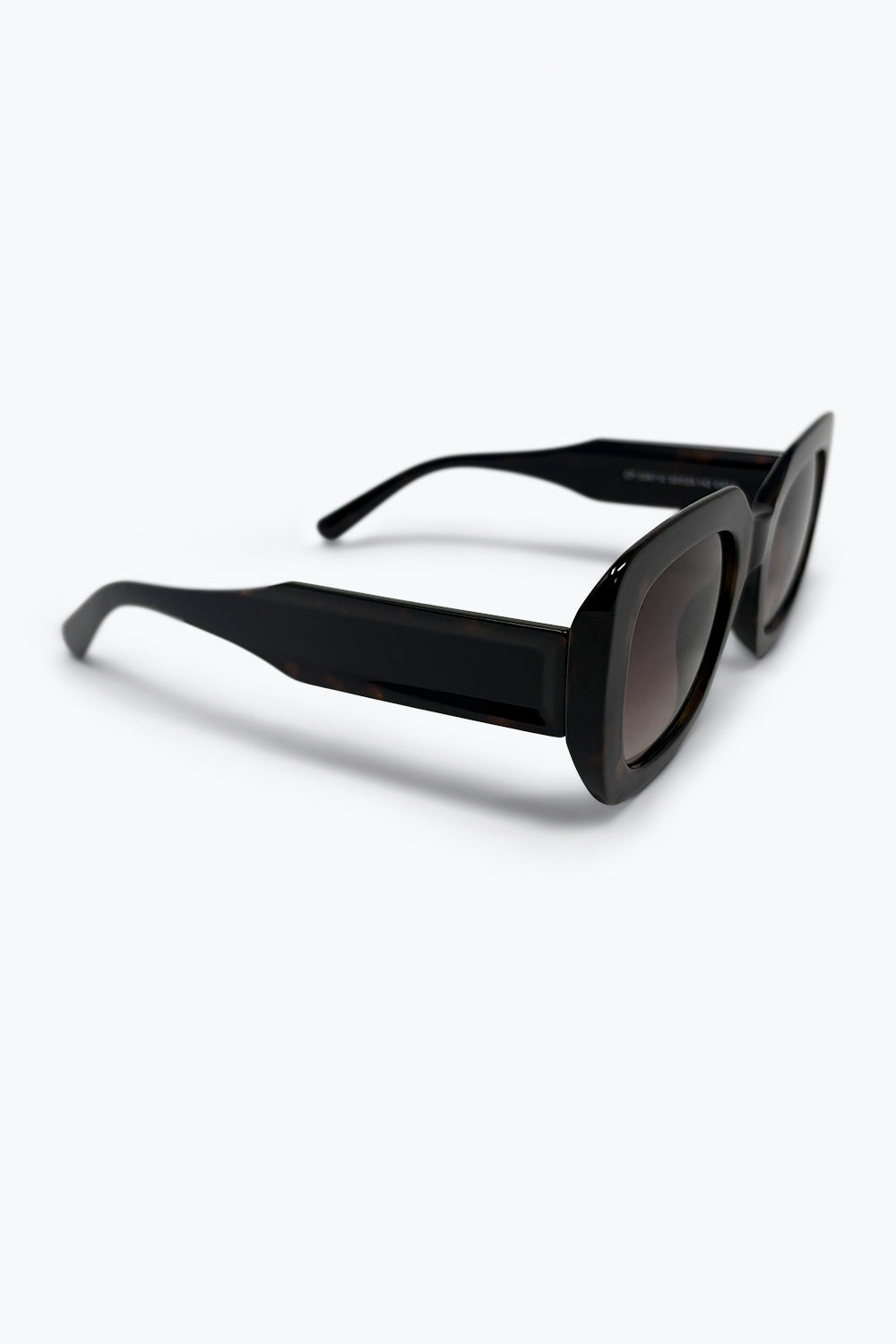 Black Tortoiseshell Acetate Square Frame Oversized Sunglasses