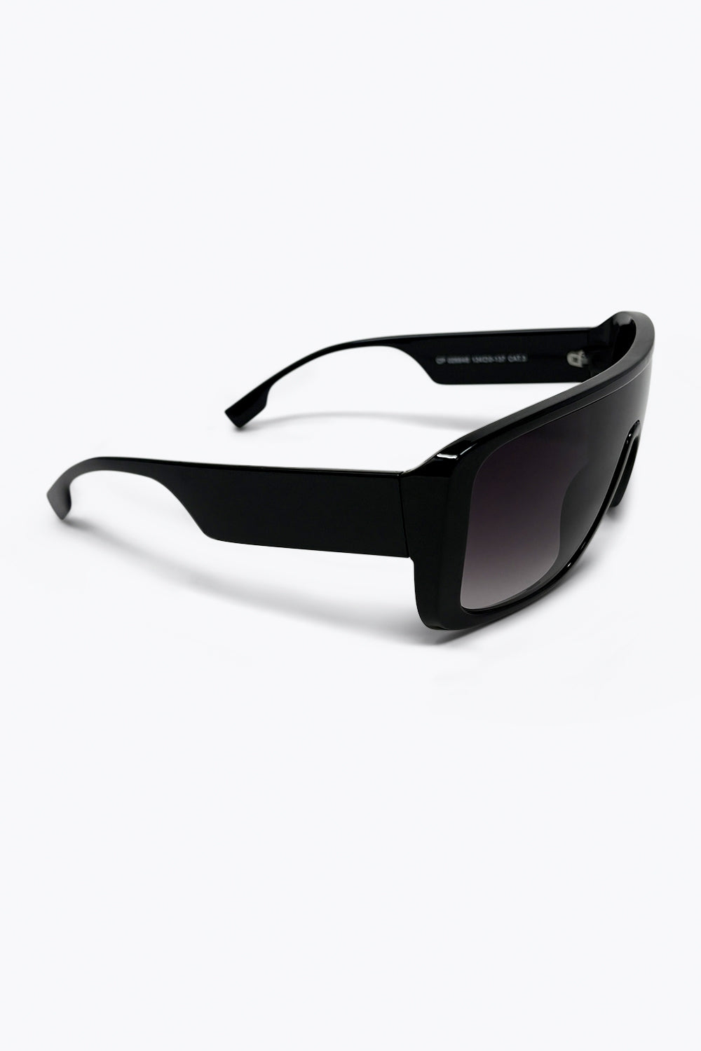 Black Oversize Shield Frame Gradient Lens Sunglasses