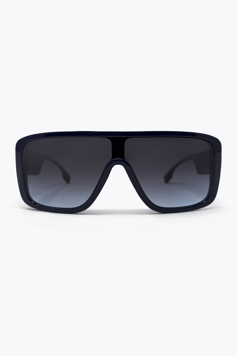 Navy Oversize Square Frame Gradient Lens Shield Sunglasses