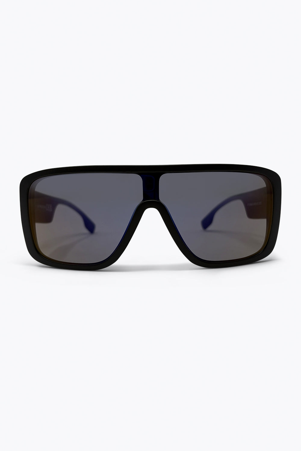 Black Oversize Shield Frame Gradient Visor Style Sunglasses