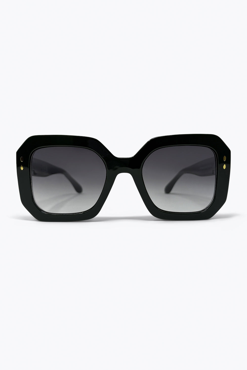 Black Oversize Square Frame Gradient Lens Sunglasses