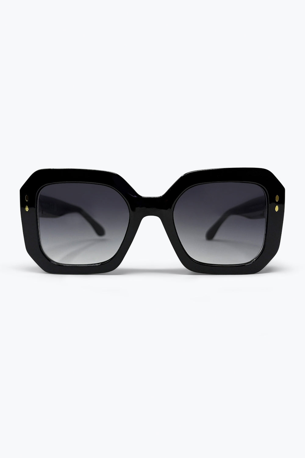 Black Gradient Lens Bold Square Oversize Sunglasses